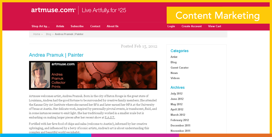 artmuse.com content design & development